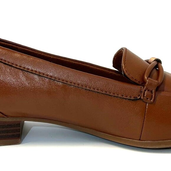 Clarks Collection Juliet Shine Women's Tan Leather Slip-On Loafers Size 6 - Picture 2 of 10